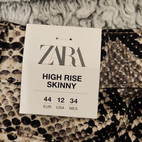 Snakeskin print high rise skinny Zara pants size 12, new with tags! - Picture 7 of 12